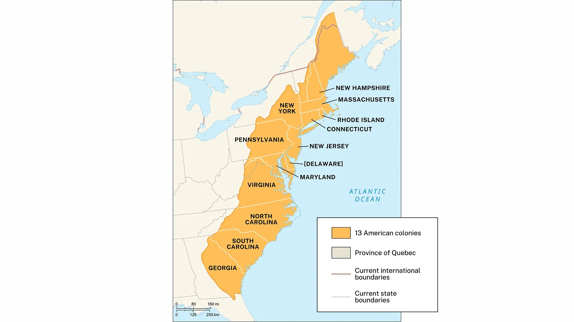 Free Printable 13 Colonies Map