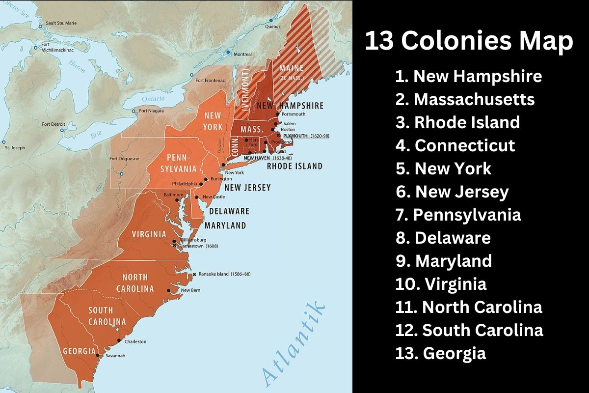 13 Colonies Map Have Fun With History