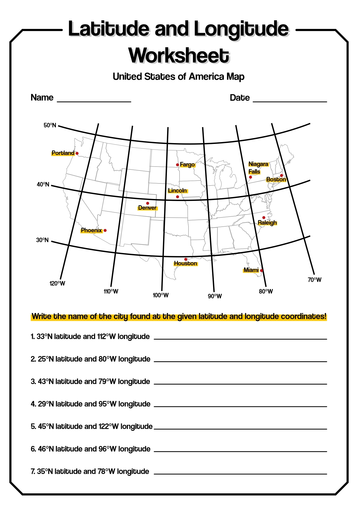 15 Latitude And Longitude Map Worksheet Free PDF At Worksheeto