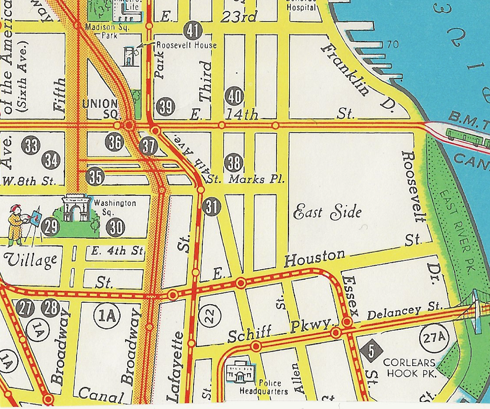 1960s New York City Road Map Ephemeral New York 1960s New York City Road Map Ephemeral New York