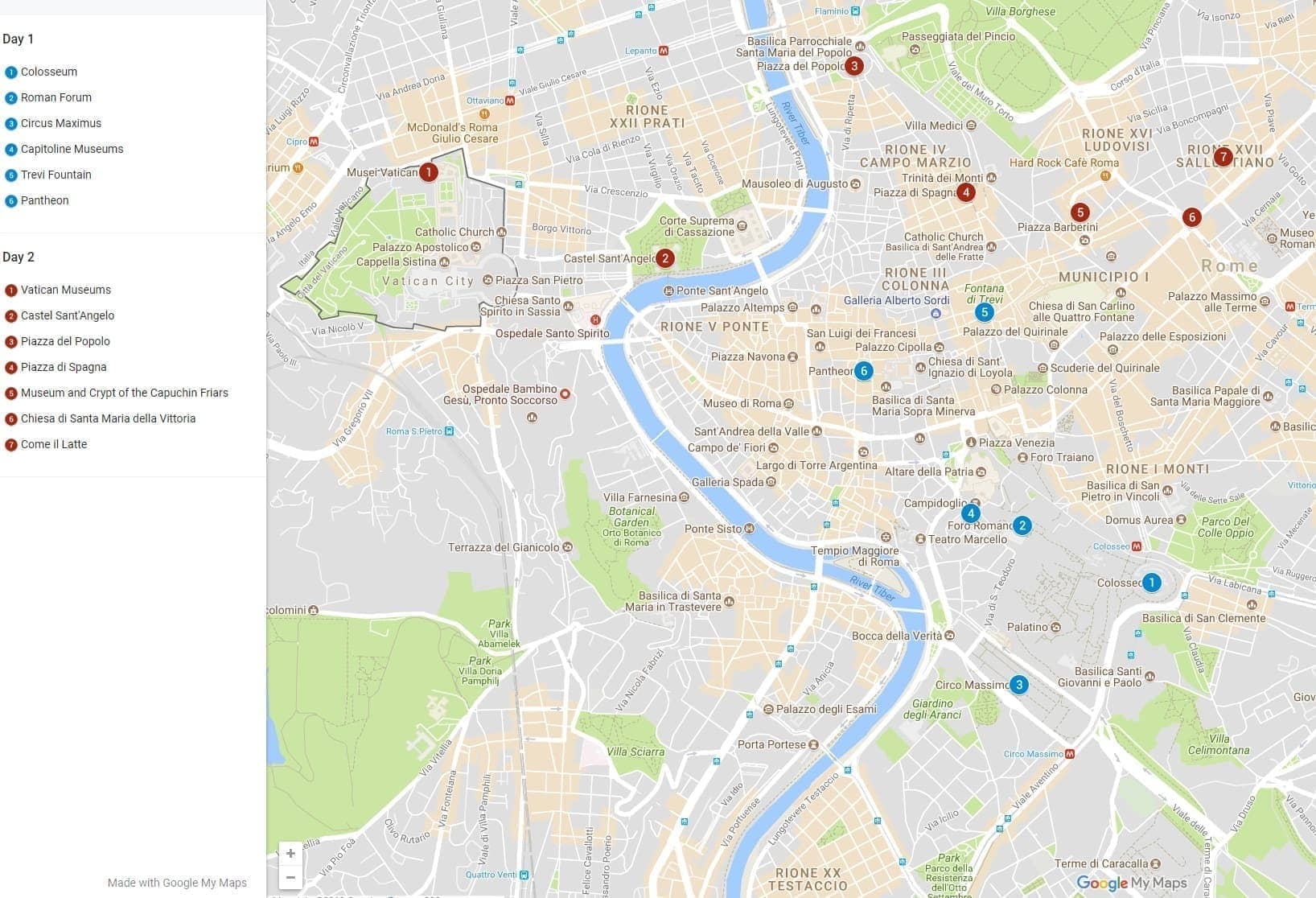Printable Walking Map Of Rome