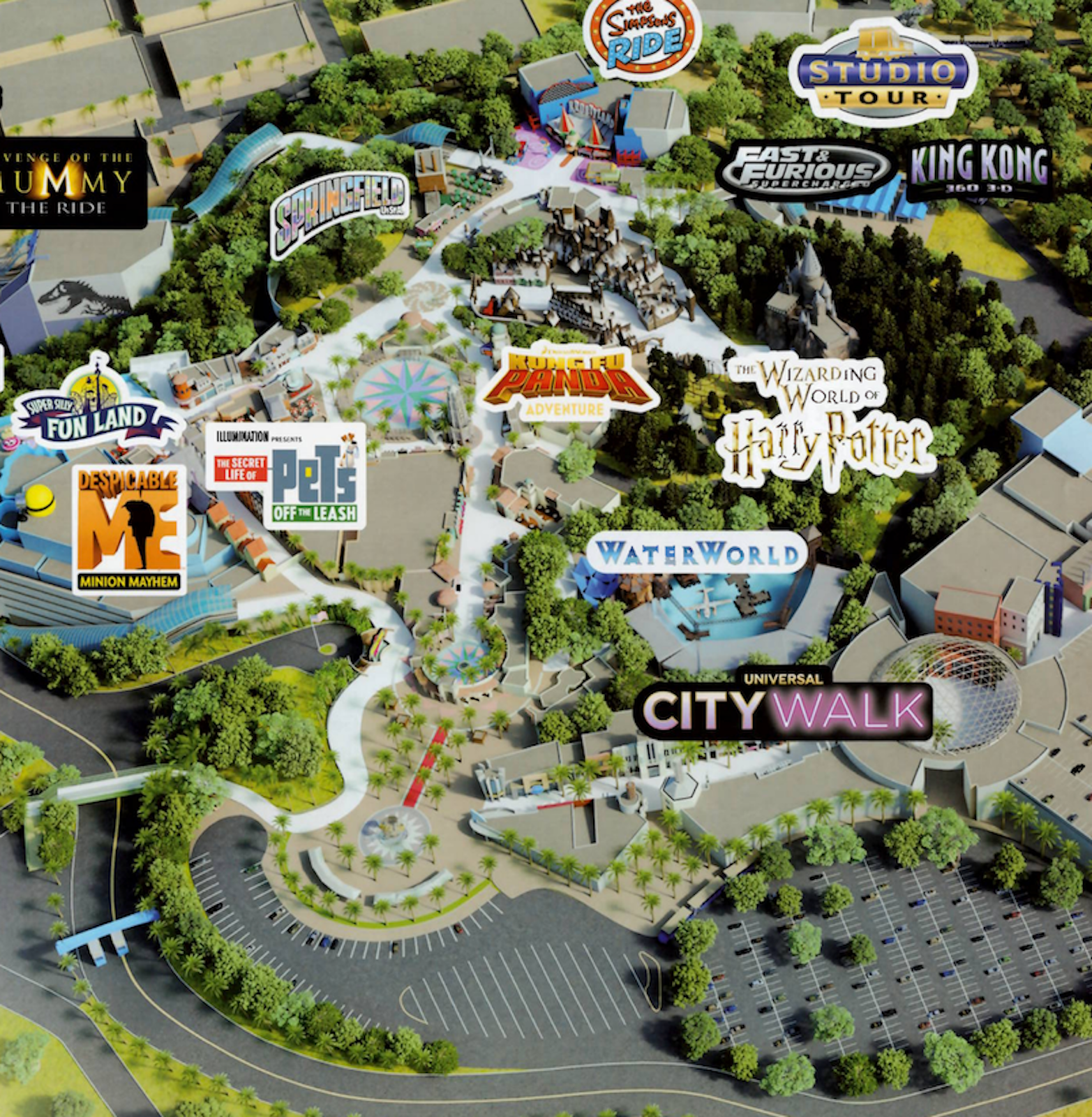 2025 Universal Studios Hollywood Map California Printable PDF 