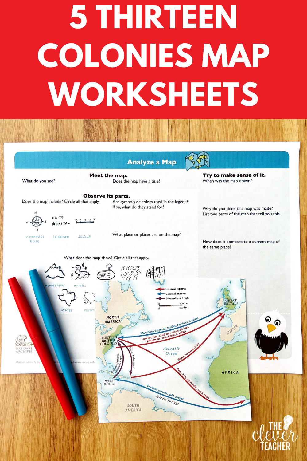 5 Free 13 Colonies Maps For Kids The Clever Teacher