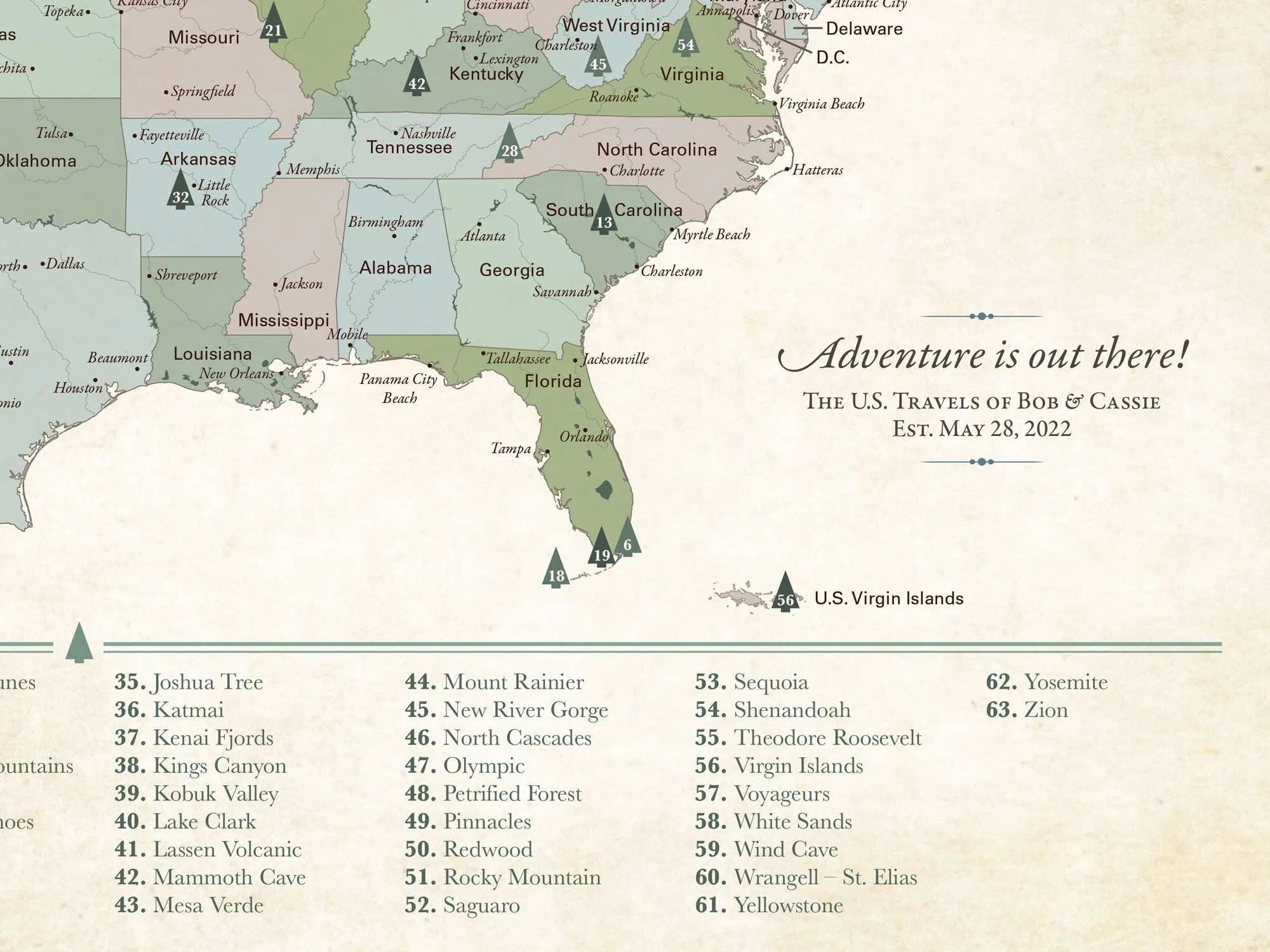 Us National Parks Map Printable