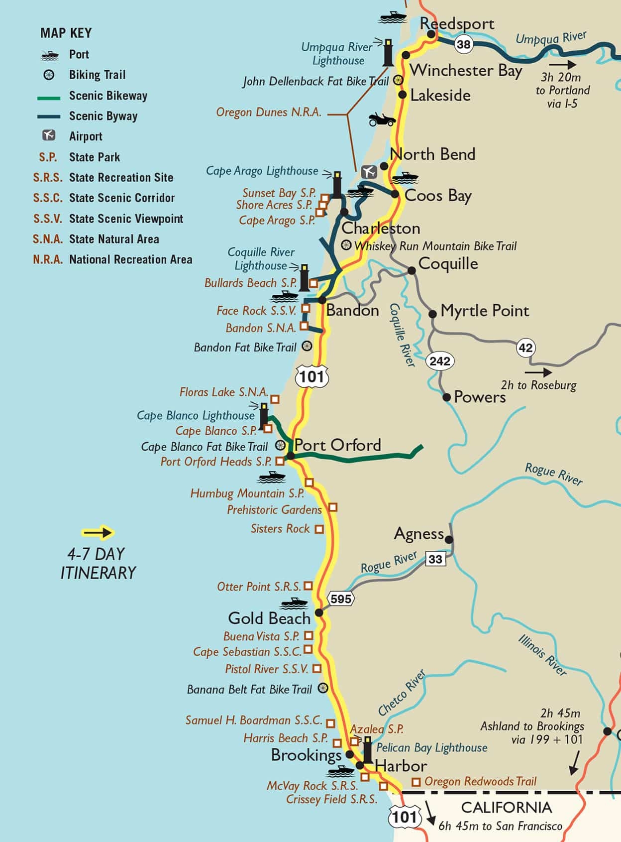Printable Map Of Oregon Coast