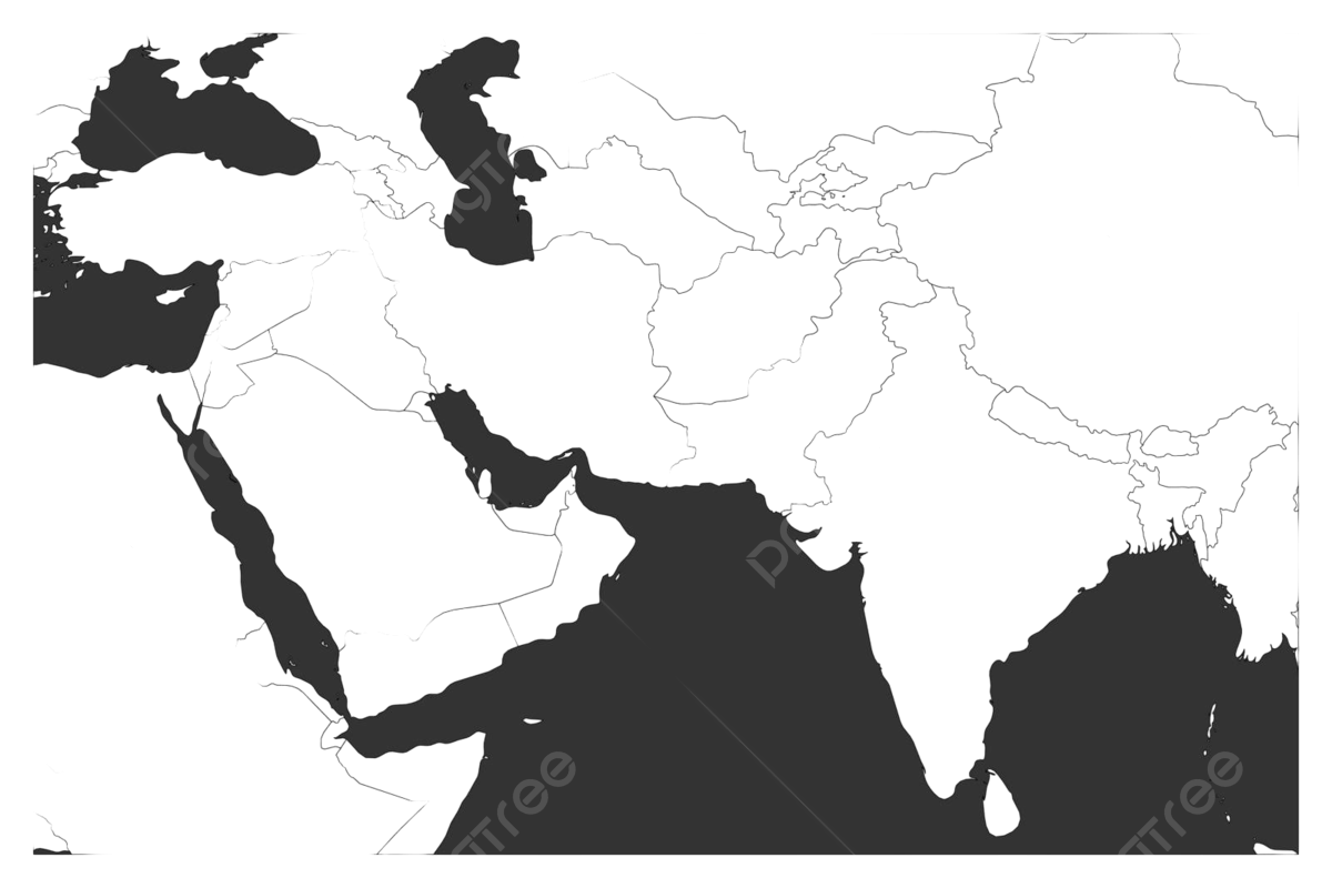 Blank Printable Map Middle East Free