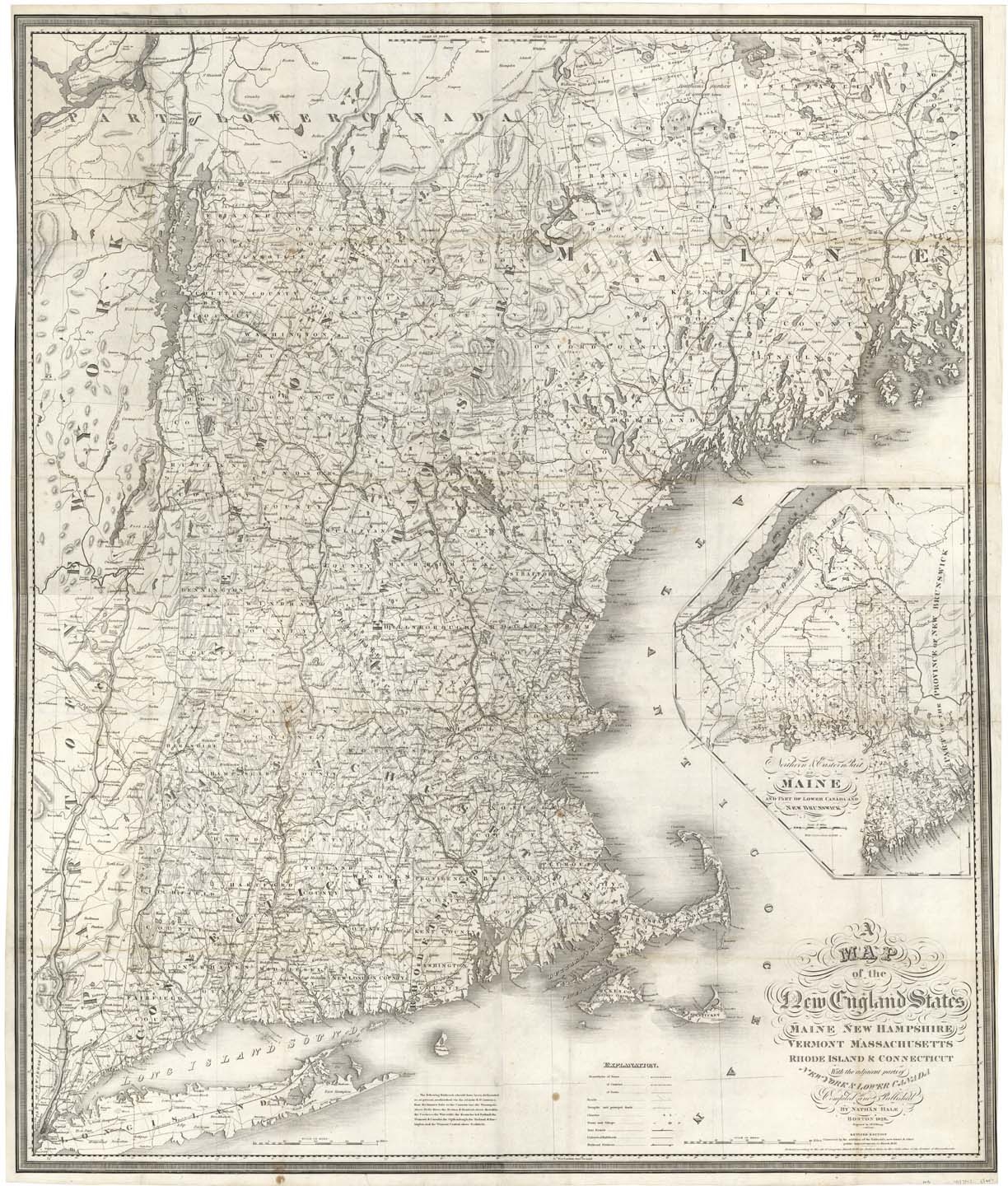 A Map Of The New England States Maine New Hampshire Vermont Massachusetts Rhode Island Connecticut With The Adjoining Parts Of New York U0026 Lower Canada The Old Print Shop A Map Of The New England States Maine New Hampshire Vermont Massachusetts Rhode Island Connecticut With The Adjoining Parts Of New York U0026 Lower Canada The Old Print Shop