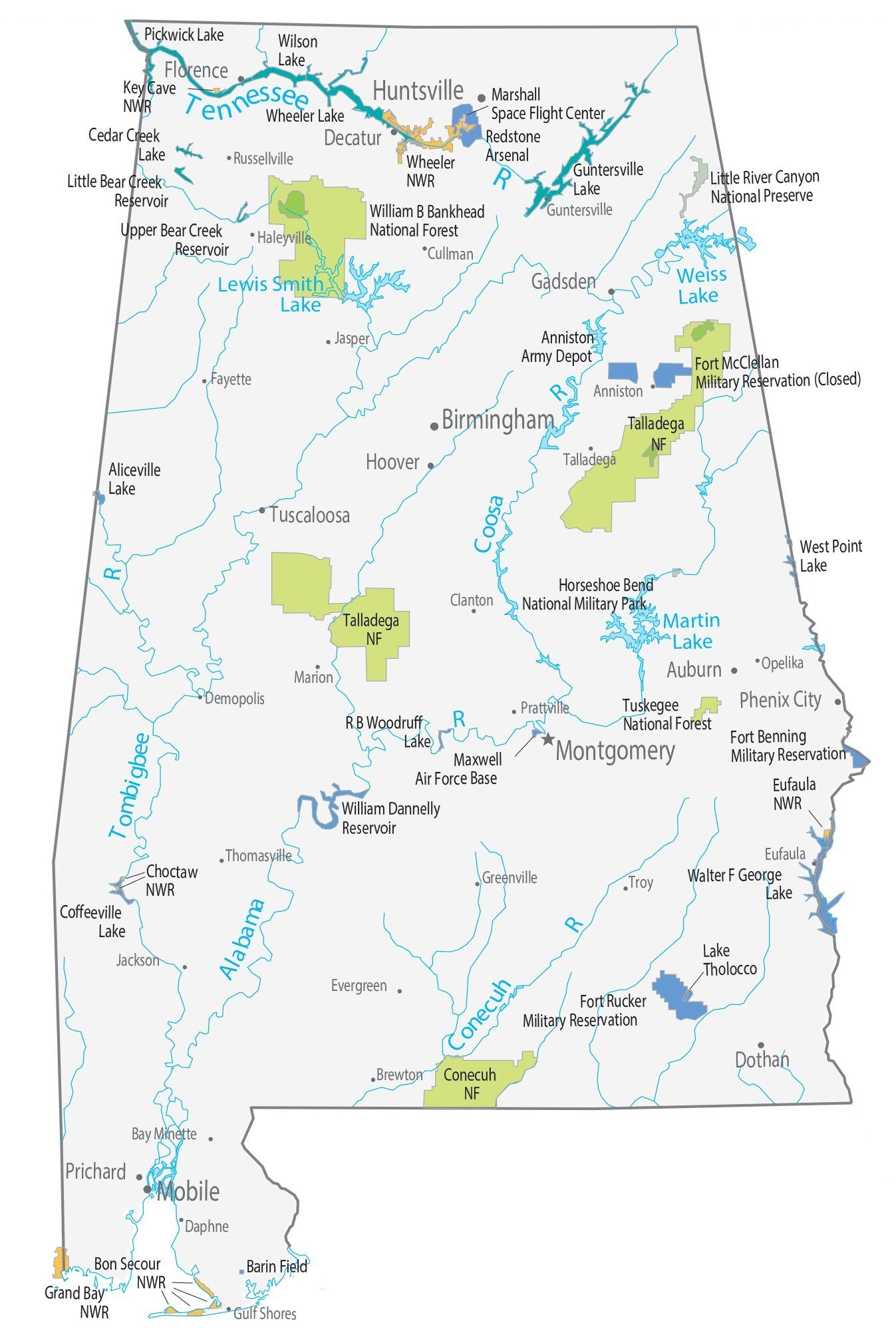Printable Alabama Map