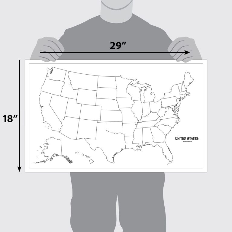 Amazon Blank USA Map Outline Poster LAMINATED 18