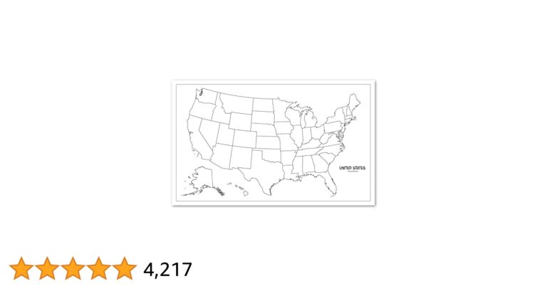 Amazon Blank USA Map Outline Poster LAMINATED 18 X 29 For Use With Wet Erase Markers Only Office Products