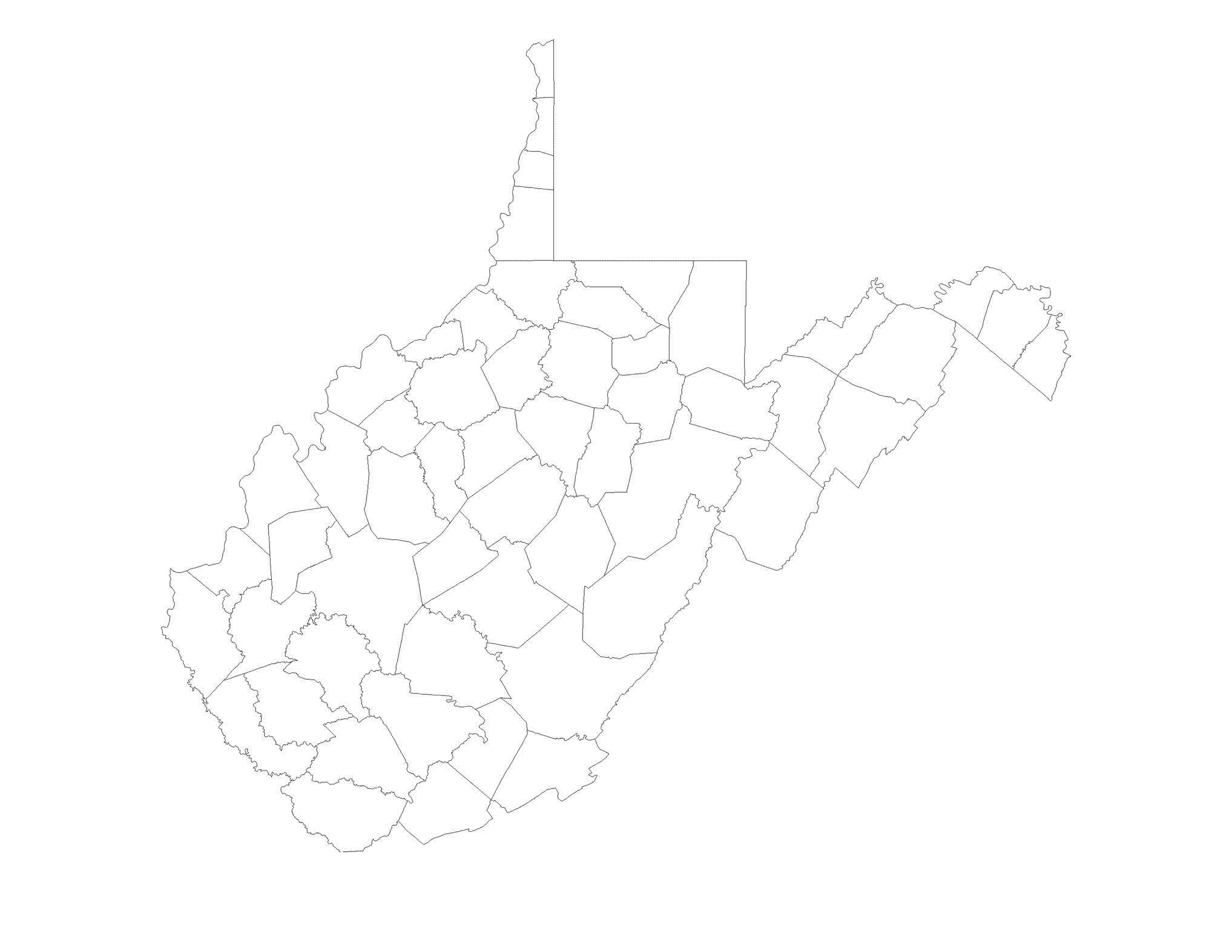 Amazon Blank West Virginia County Map 12 Inch By 18 Inch Laminated Poster With Bright Colors And Vivid Imagery Fits Perfectly In Many 