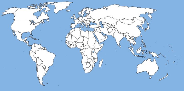 Amazon BLANK WORLD MAP GLOSSY POSTER PICTURE PHOTO Globe Countries Continents Ocean 40