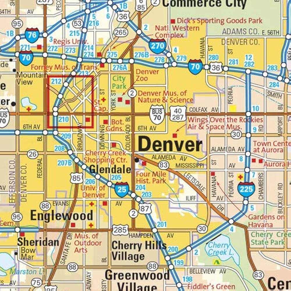 Amazon Denver Colorado Wall Map Large 22 75