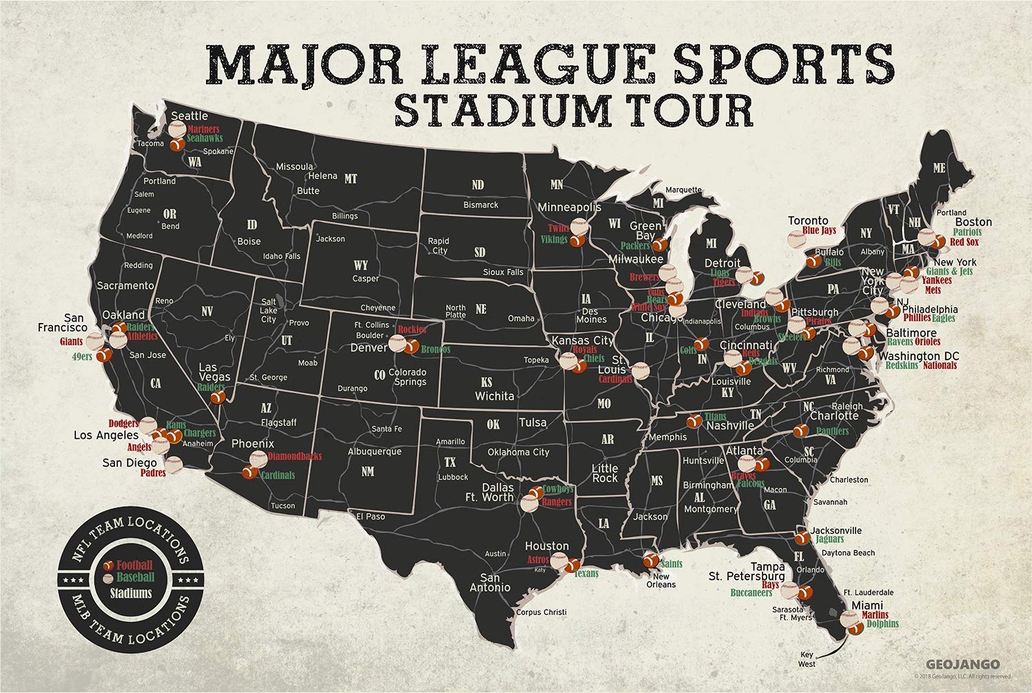 Printable Map Of Mlb Stadiums