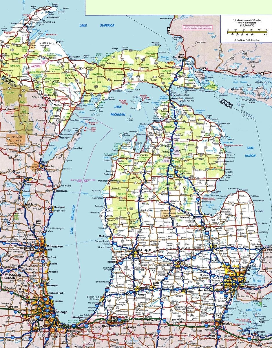 Printable County Map Of Michigan