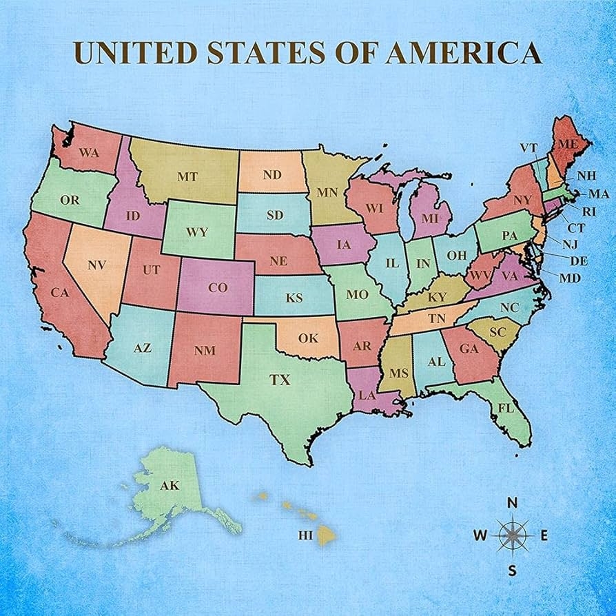 Printable Map The United States