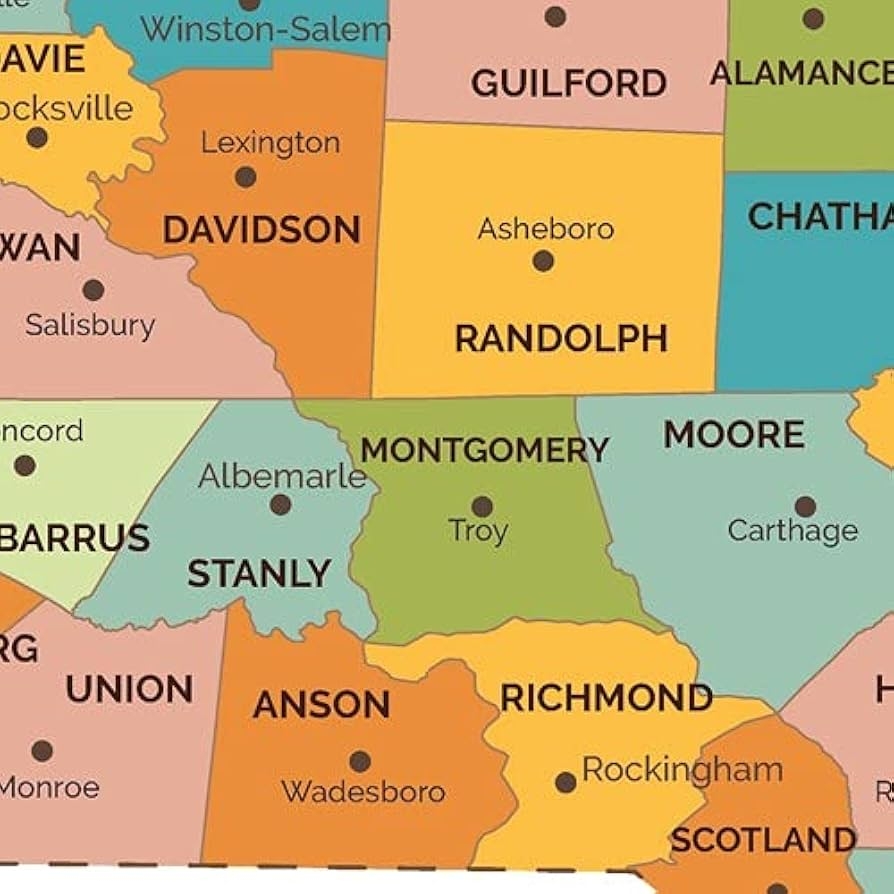 Amazon North Carolina Counties Map Standard 36 Amazon North Carolina Counties Map Standard 36