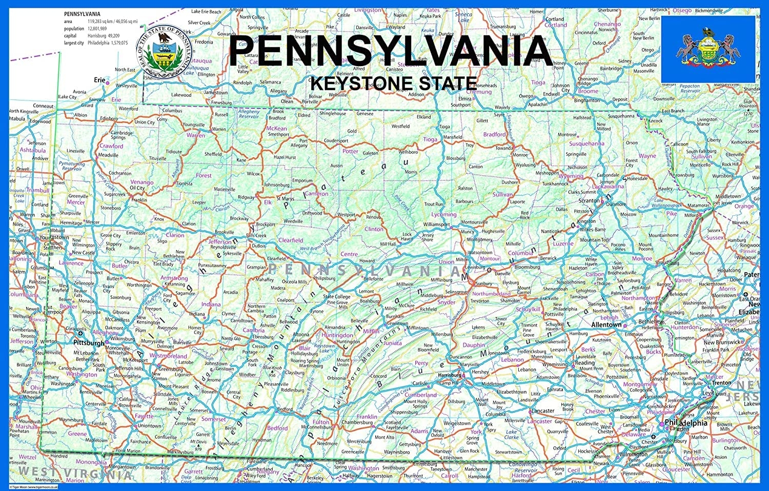 Pennsylvania Map Printable