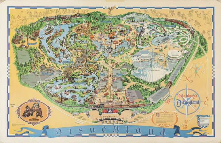 Amazon Vintage 1970 s Disneyland Map Illustration Walt 