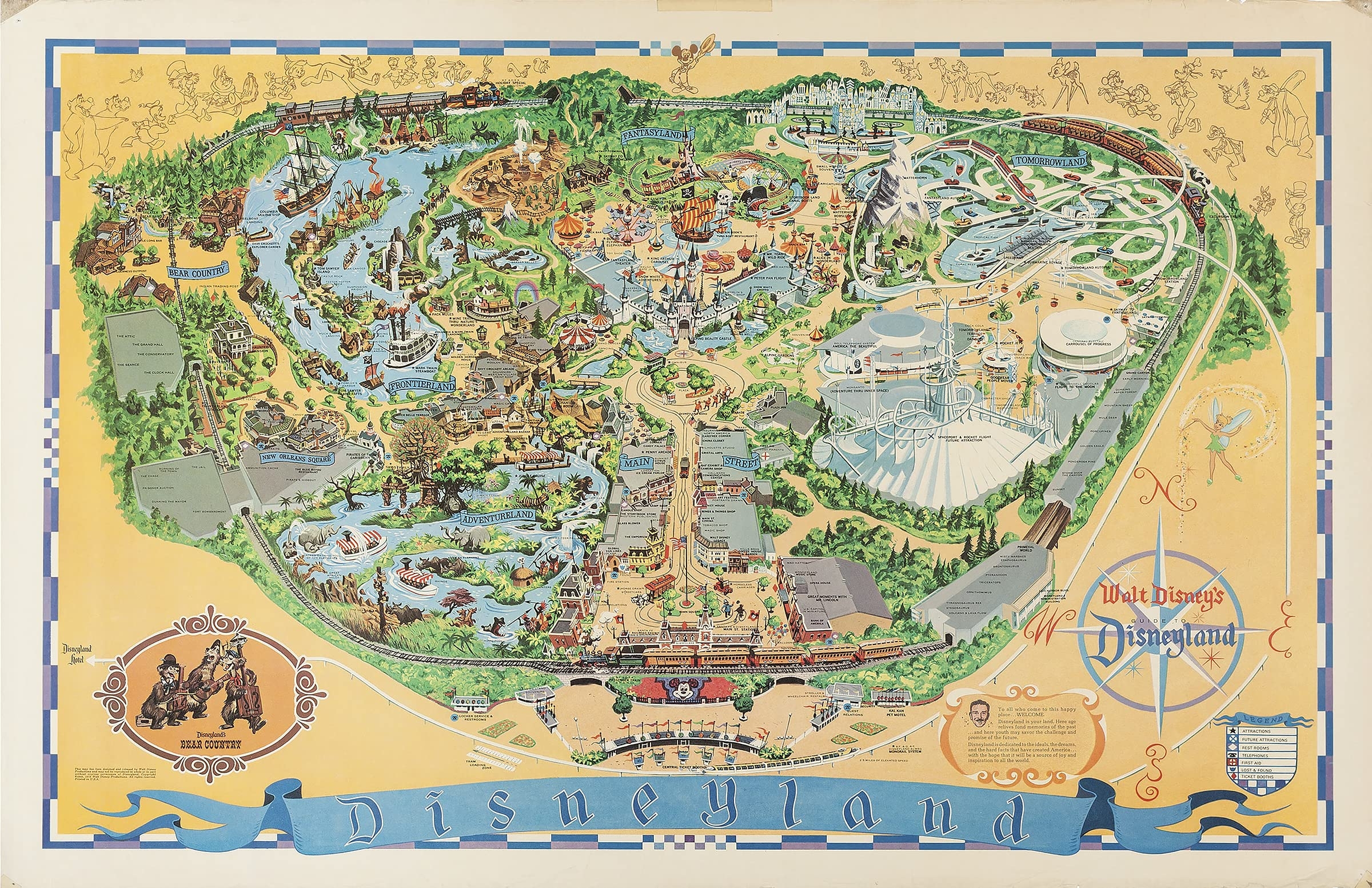 Amazon Vintage 1970 s Disneyland Map Illustration Walt Amazon Vintage 1970 s Disneyland Map Illustration Walt