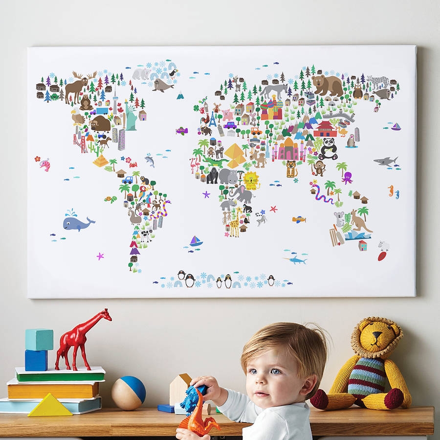 Animal World Map Print By ArtPause