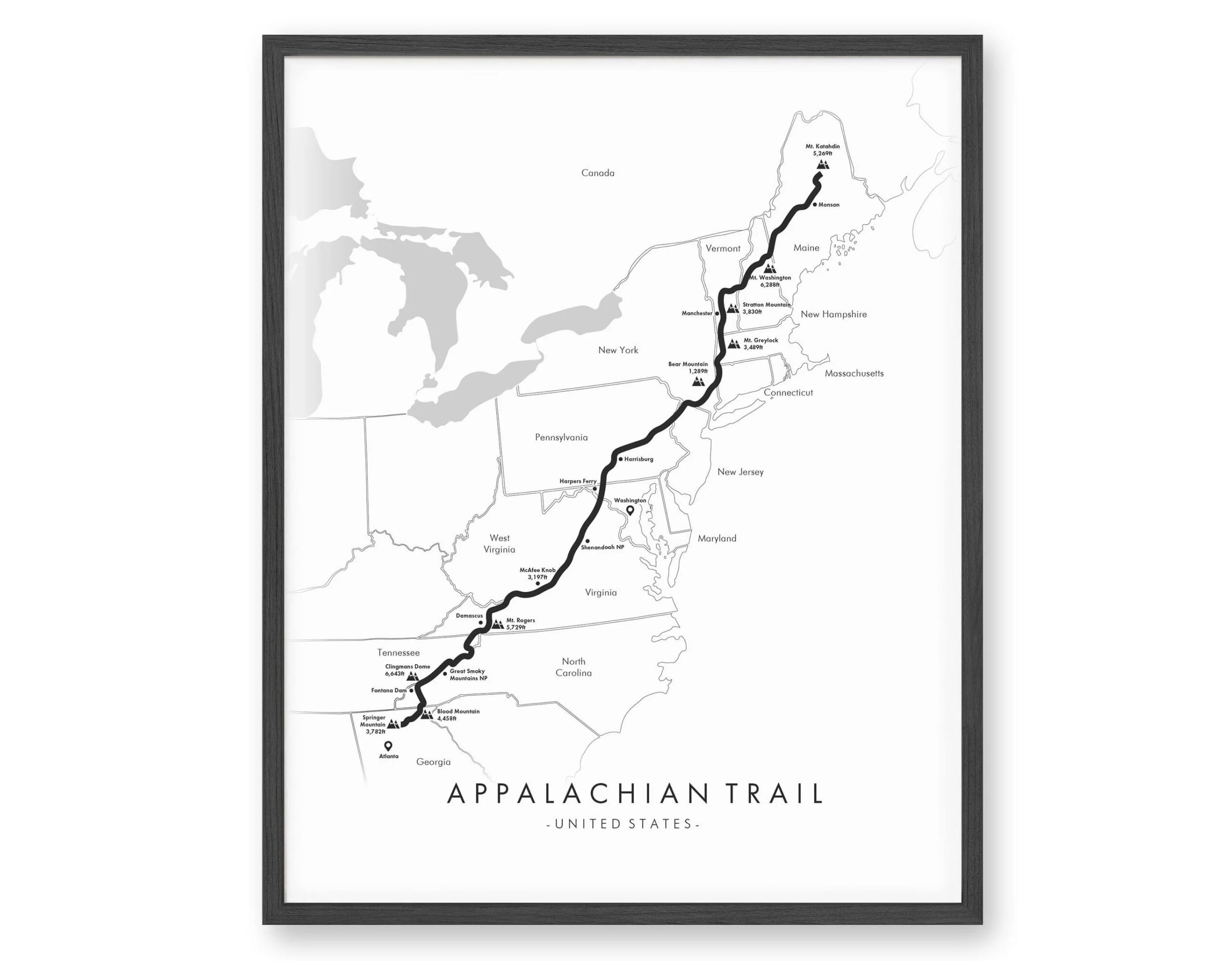 Appalachian Trail Map Appalachian Hiking Trail Poster AT Poster Trail Map Art Relive Your Adventures Etsy Appalachian Trail Map Appalachian Hiking Trail Poster AT Poster Trail Map Art Relive Your Adventures Etsy