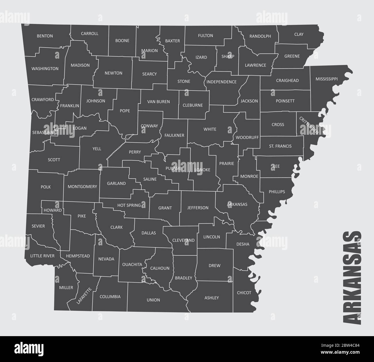 Arkansas County Map Hi res Stock Photography And Images Alamy
