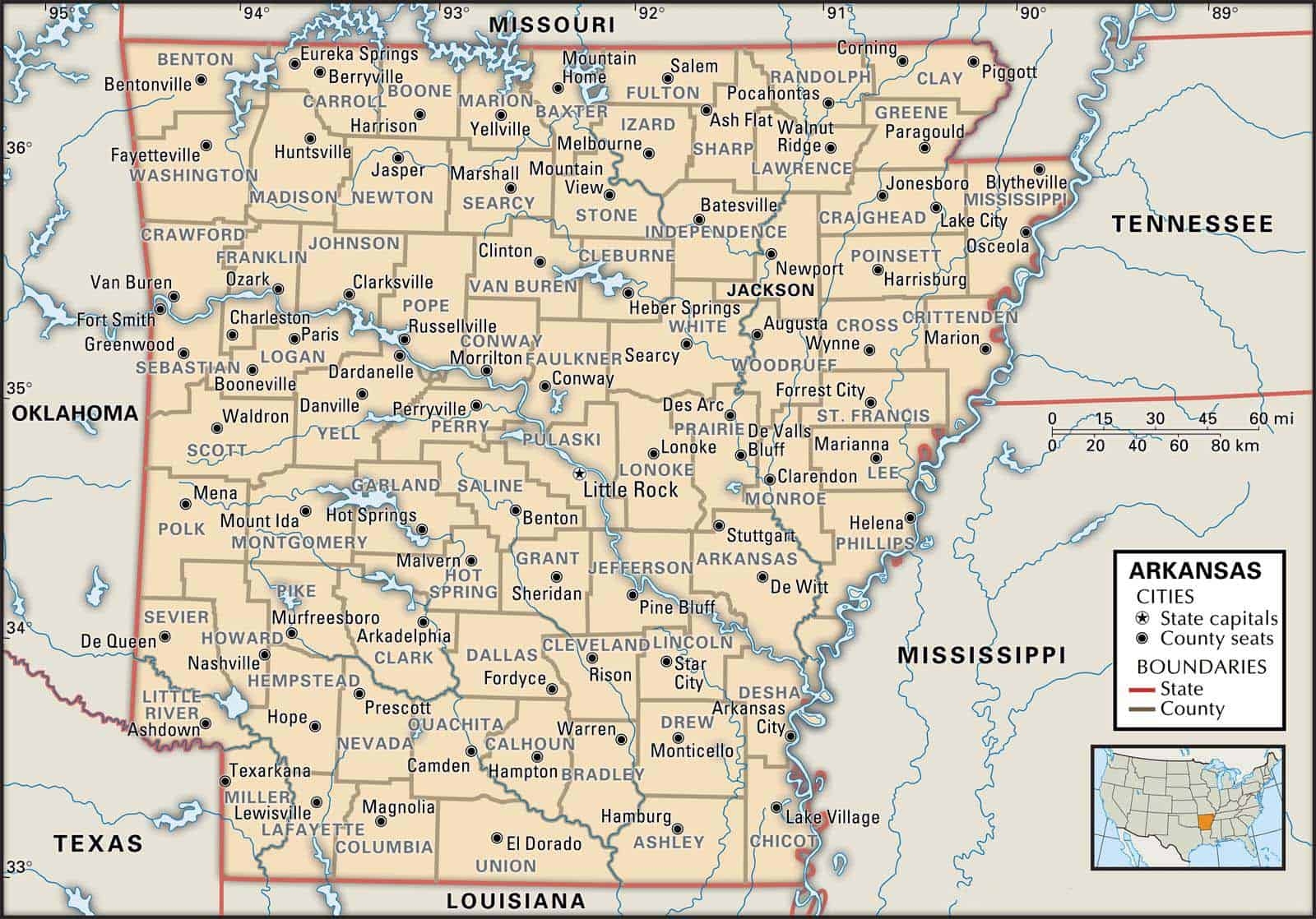 Arkansas County Maps Interactive History U0026 Complete List