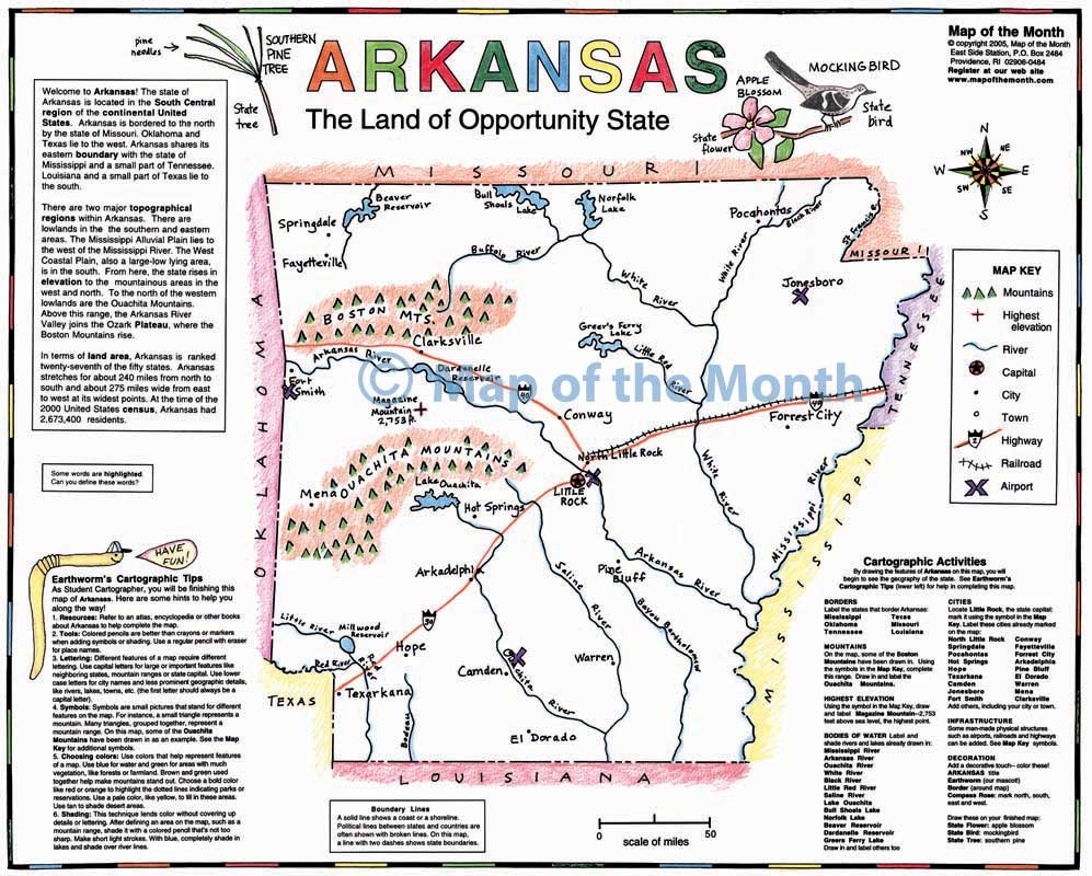 Printable Map Of Arkansas