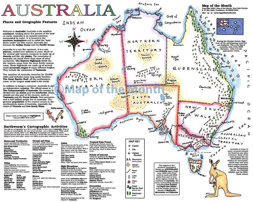 Printable Map Of Australia
