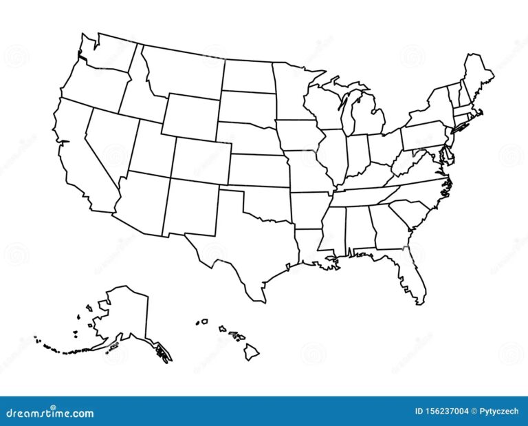 Black White Map United States Stock Illustrations 16 059 Black 