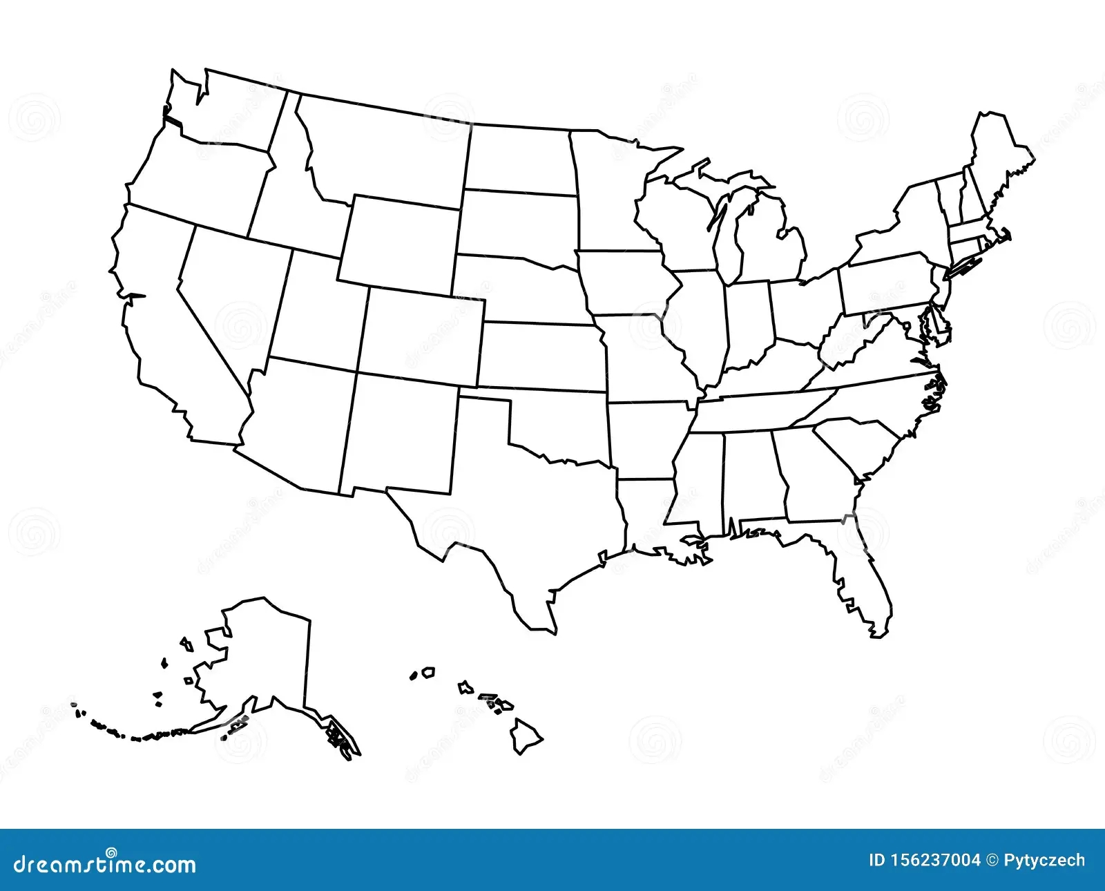 Black White Map United States Stock Illustrations 16 059 Black 
