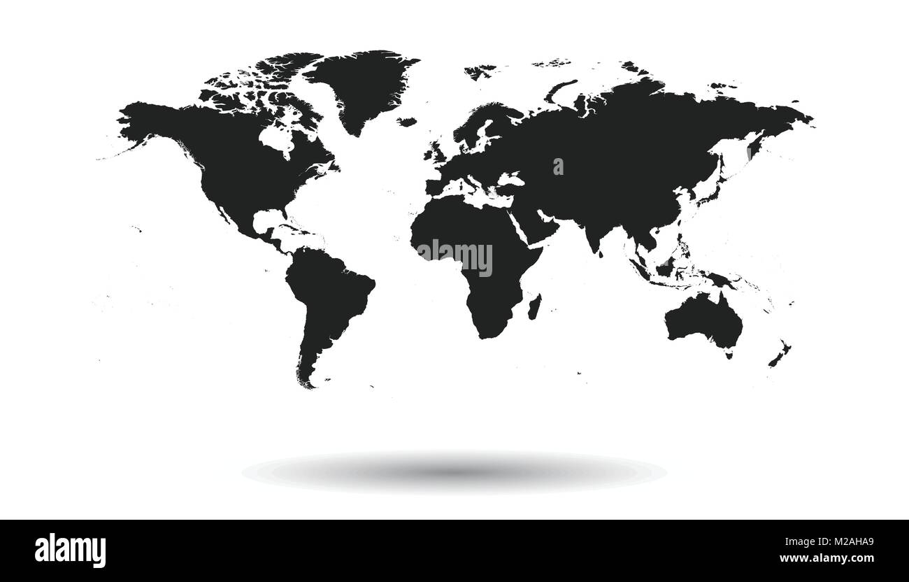 Blank Black Political World Map Isolated On White Background Worldmap Vector Template For Website Infographics Design Flat Earth World Map Illustr Stock Vector Image U0026 Art Alamy