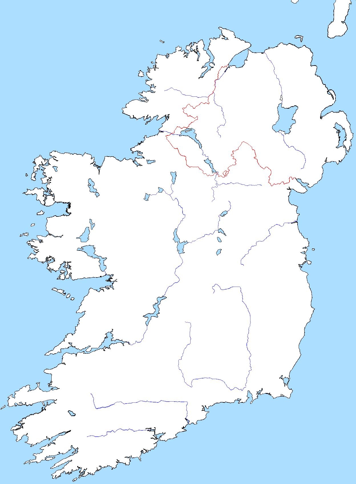 Free Printable Blank Map Of Ireland