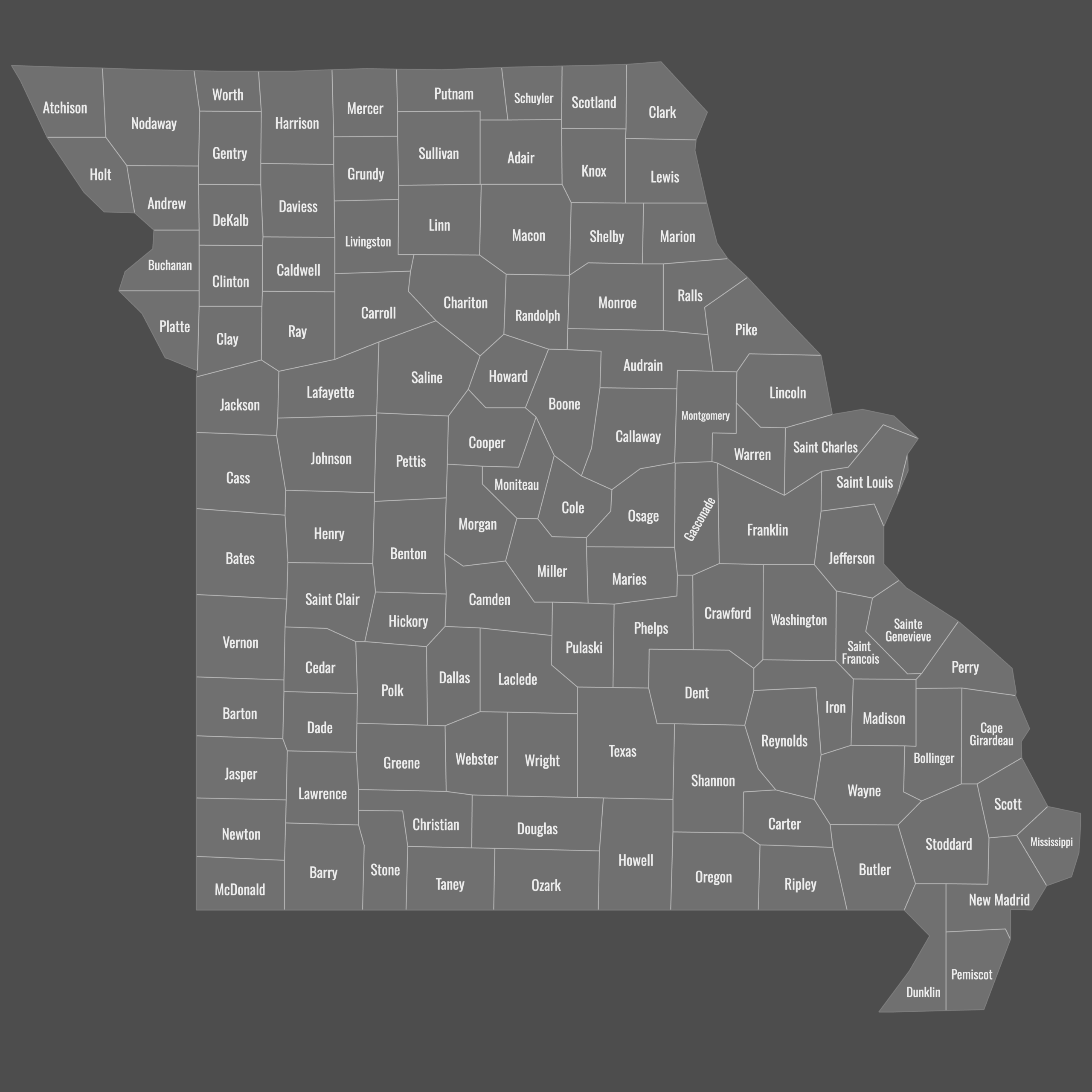 Blank Map Of Missouri Counties Ultimaps