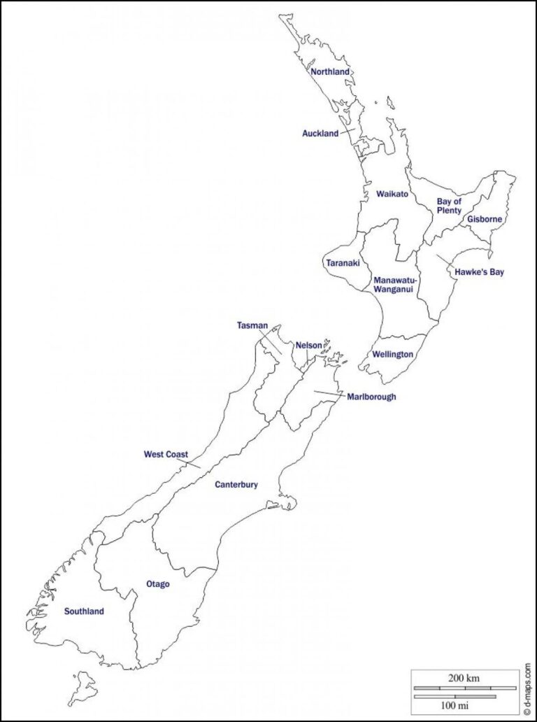 Blank Map Of New Zealand Outline Map And Vector Map Of New Zealand