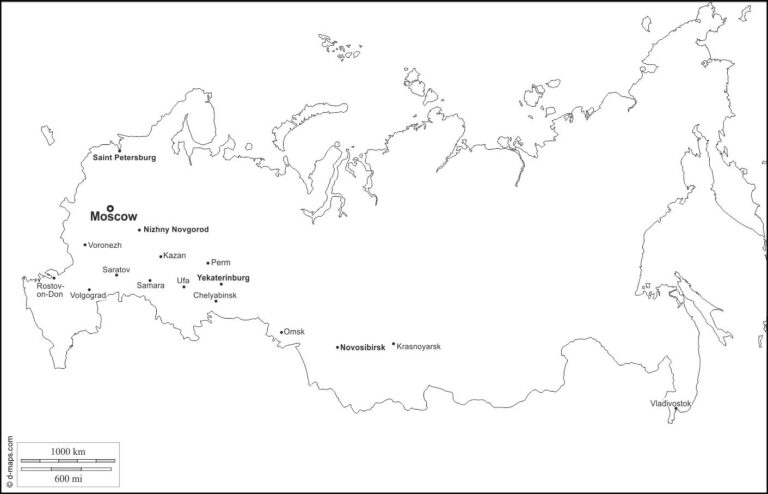 Blank Map Of Russia Outline Map And Vector Map Of Russia