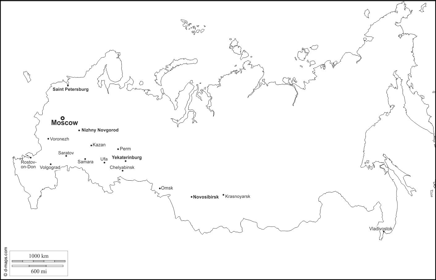 Blank Map Of Russia Outline Map And Vector Map Of Russia Blank Map Of Russia Outline Map And Vector Map Of Russia
