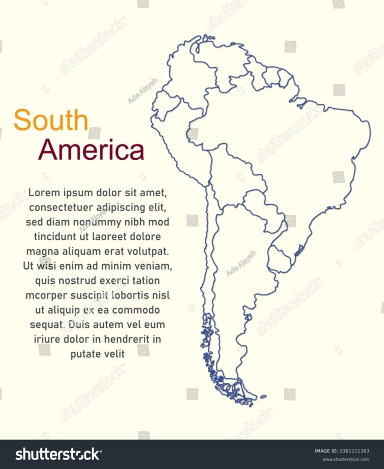 Blank Map South America Printable Outline Stock Illustration 2361111363 Shutterstock