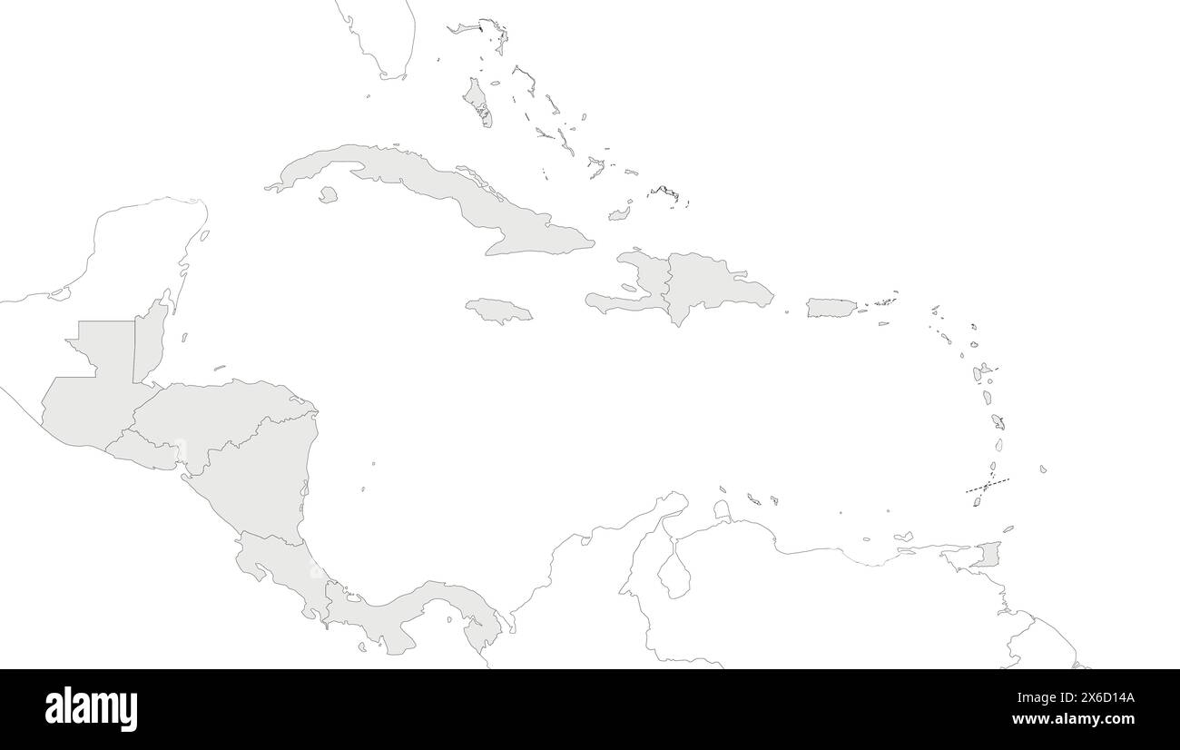Blank Political Caribbean And Central America Map Vector Illustration Isolated In White Background Editable And Clearly Labeled Layers Stock Vector Image U0026 Art Alamy