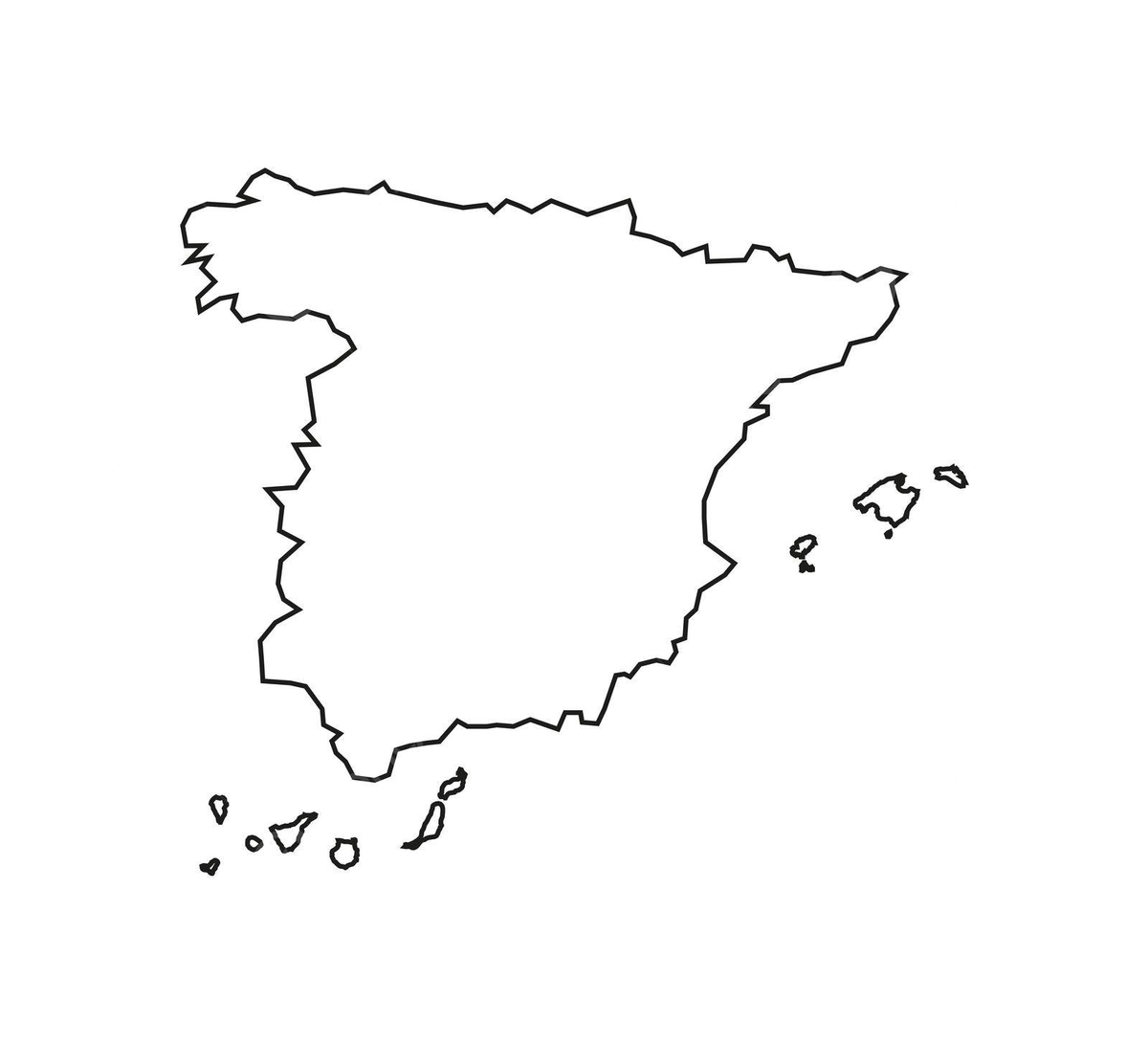 Free Printable Blank Map Of Spain