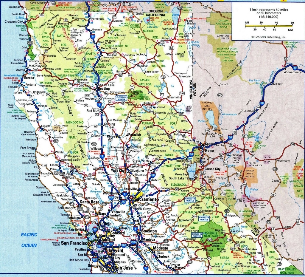 California North Coast Road And Recreation Map California America 