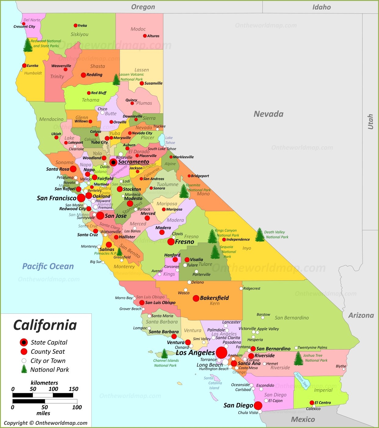California State Map USA Detailed Maps Of California CA 