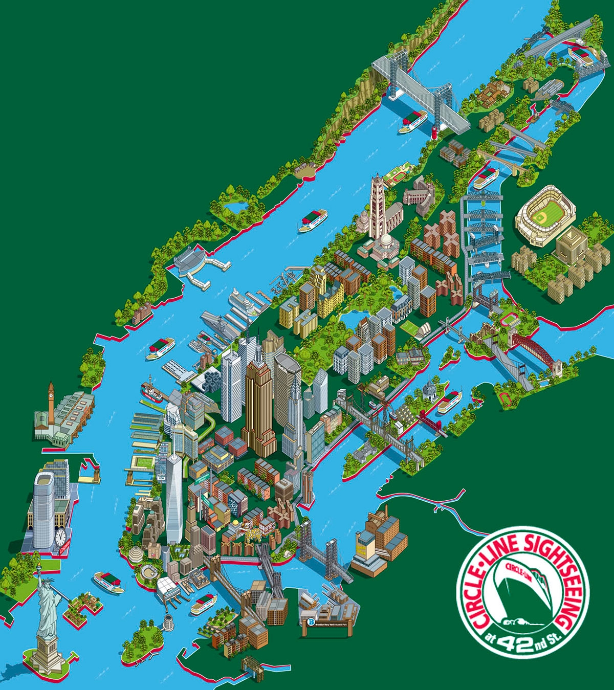 Circle Line 101 New York Sights Illustrated Map Behance Circle Line 101 New York Sights Illustrated Map Behance