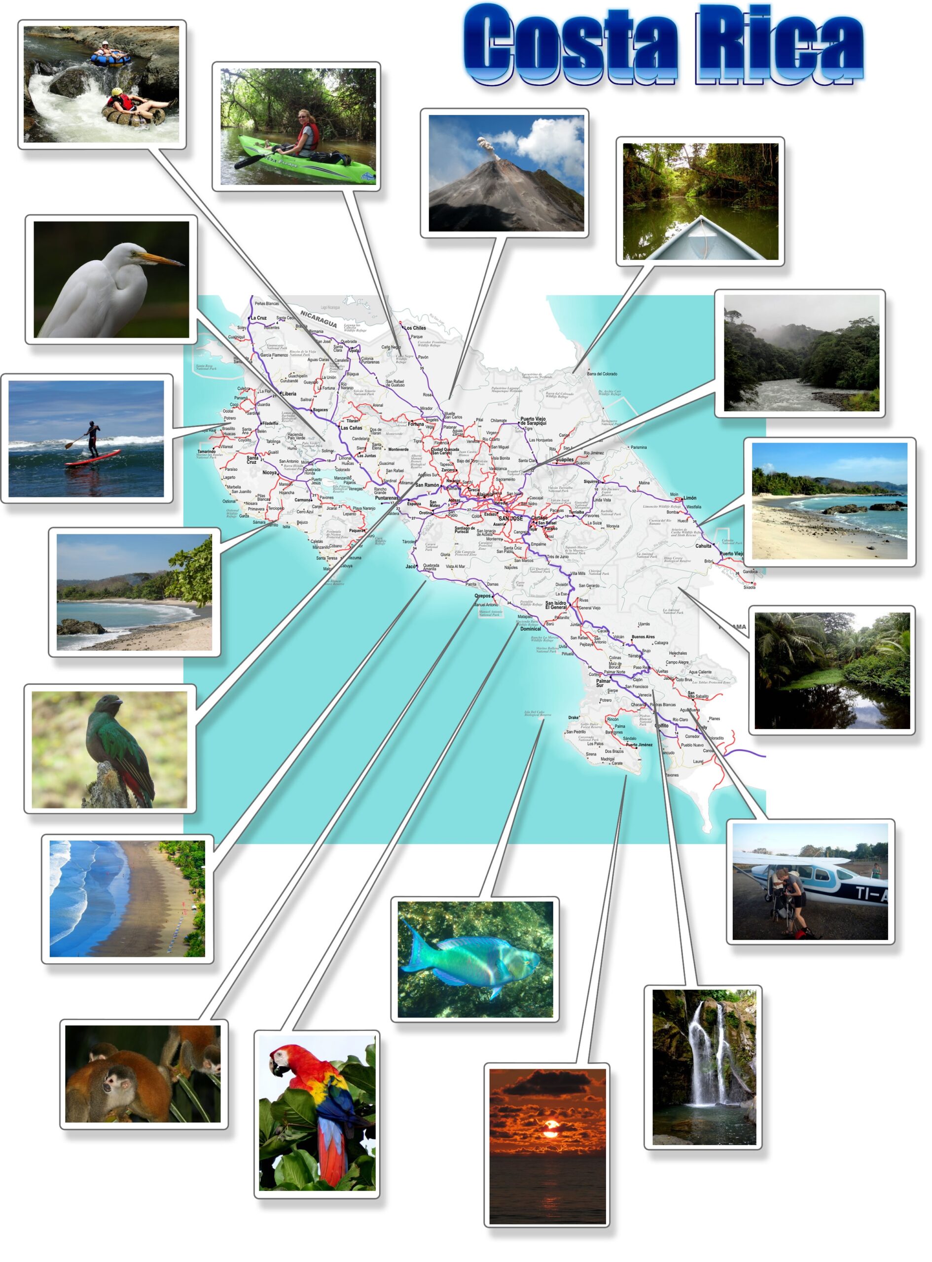 Costa Rica Free Printable Map Download Costa Rica Free Printable Map Download