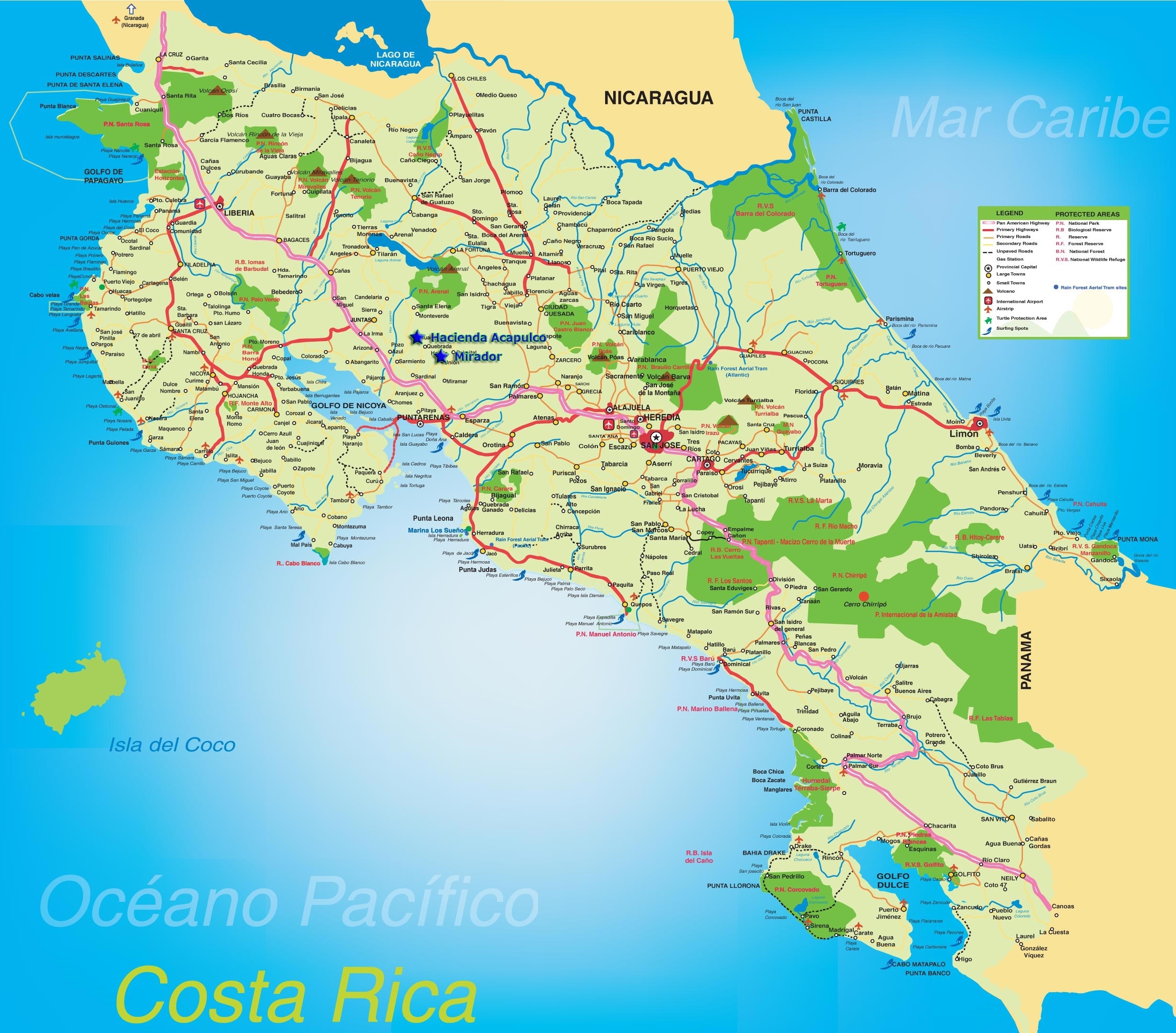 Costa Rica Map Serendipity Adventures