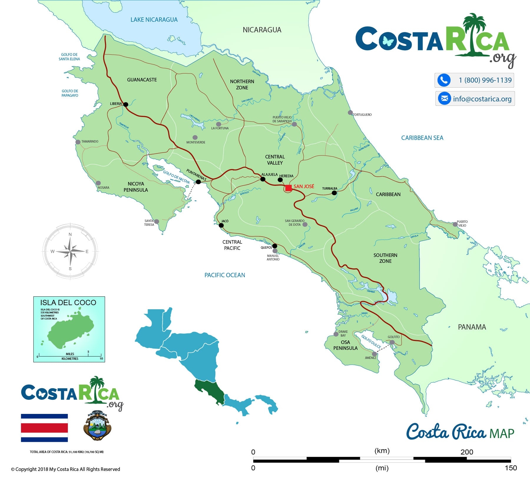 Printable Map Of Costa Rica