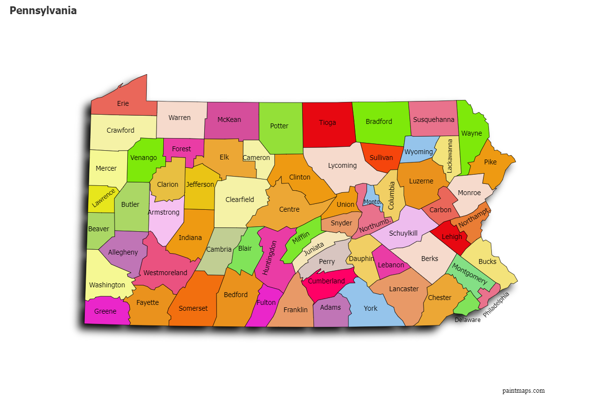 Create Custom Pennsylvania Map Chart With Online Free Map Maker 