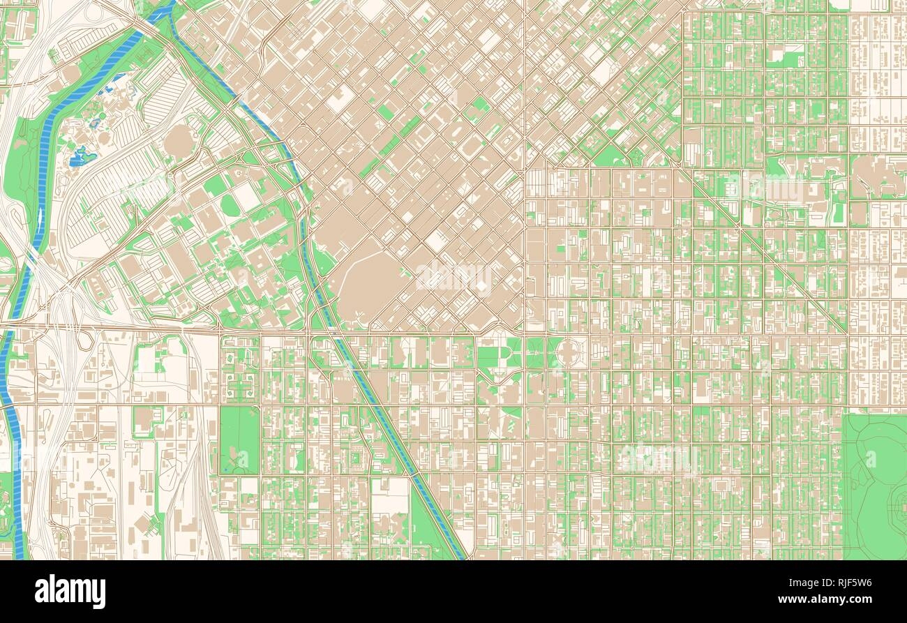 Denver Colorado Printable Map Excerpt This Vector Streetmap Of Downtown Denver Is Made For Infographic And Print Projects Stock Vector Image U0026 Art Alamy