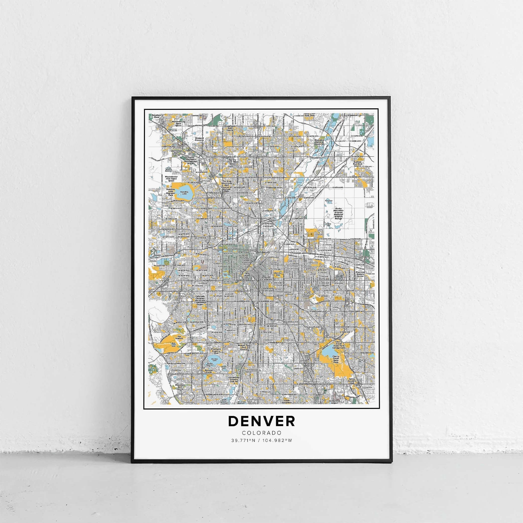 Denver Map Print Street Names Denver Print Printable Map Of Denver City Map Art Denver Colorado Map Art Travel Gift Poster Etsy Australia